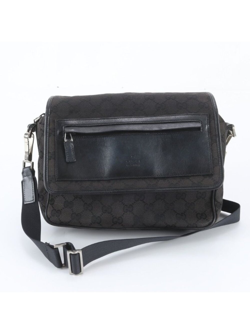 Gucci GG Canvas Leather Shoulder Bag Crossbody Messenger Business